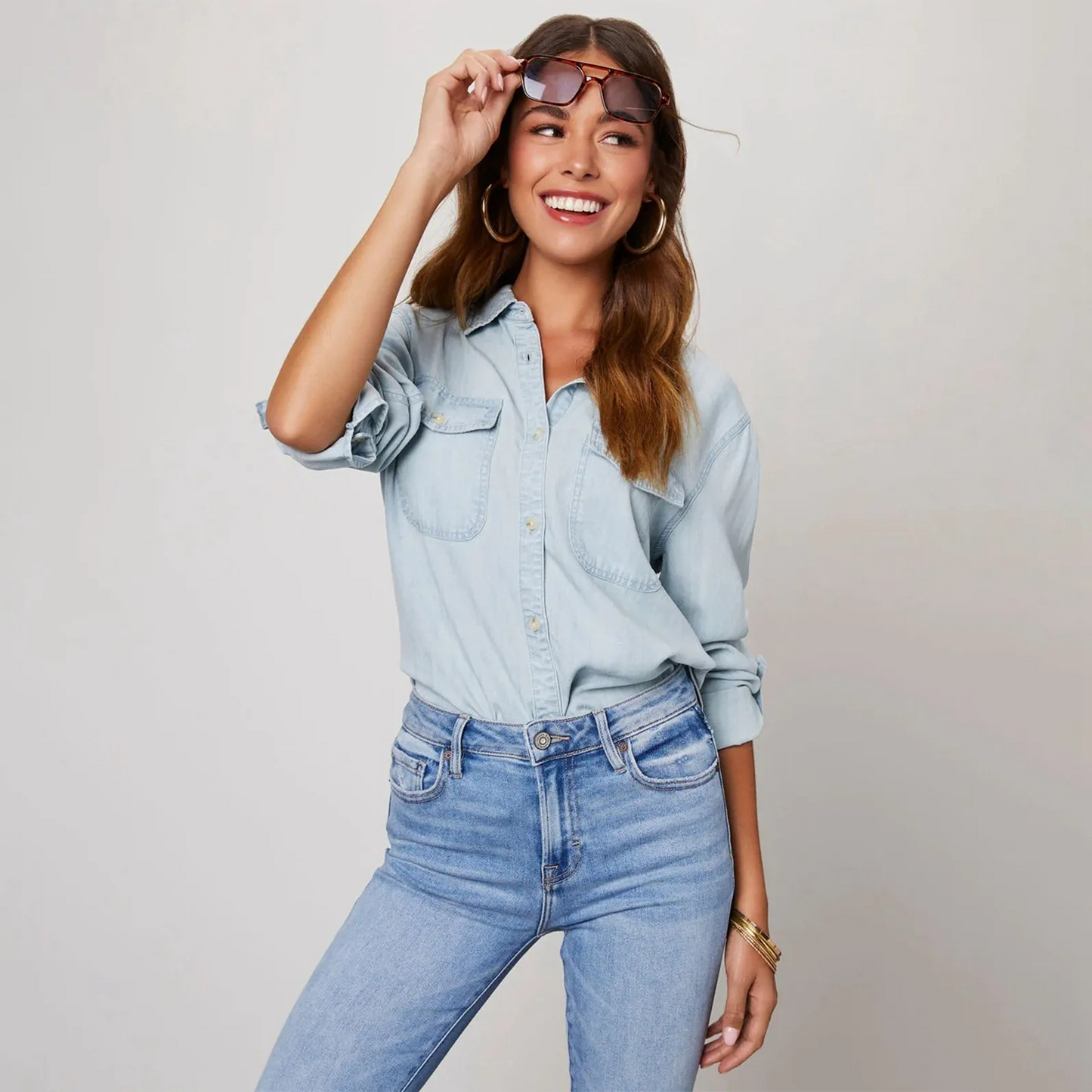 Brooke Denim Button-Up